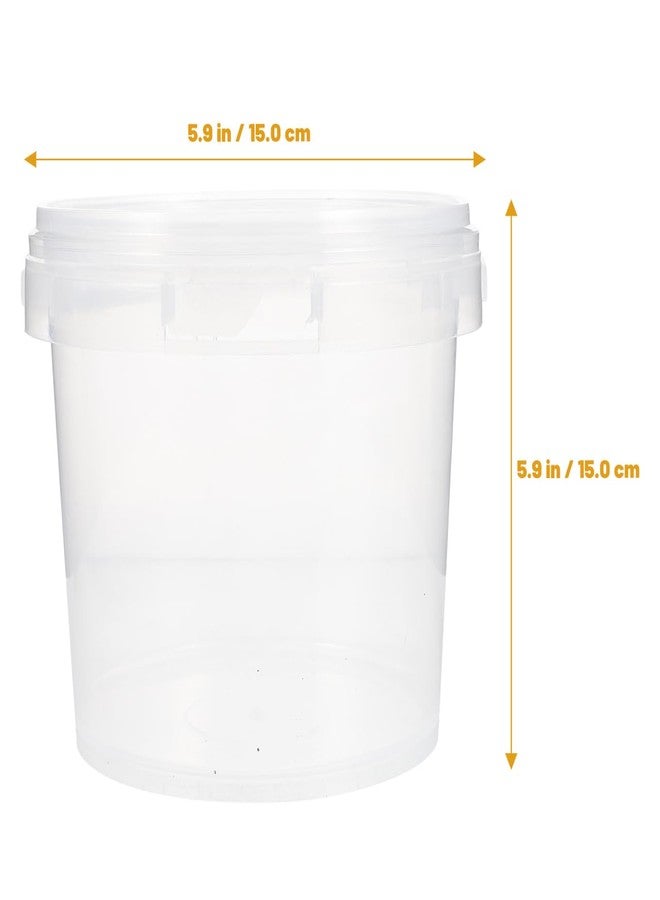 أموسفون عبوتان من البلاستيك الآمن غذائيًا من آموسفن، سعة كل منهما 67 أونصة، مع غطاء، حاويات تخزين شفافة بمقبض، مناسبة للآيس كريم والحساء والدقيق والاستخدام المنزلي - Image 2