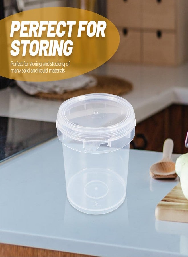 أموسفون عبوتان من البلاستيك الآمن غذائيًا من آموسفن، سعة كل منهما 67 أونصة، مع غطاء، حاويات تخزين شفافة بمقبض، مناسبة للآيس كريم والحساء والدقيق والاستخدام المنزلي - Image 4