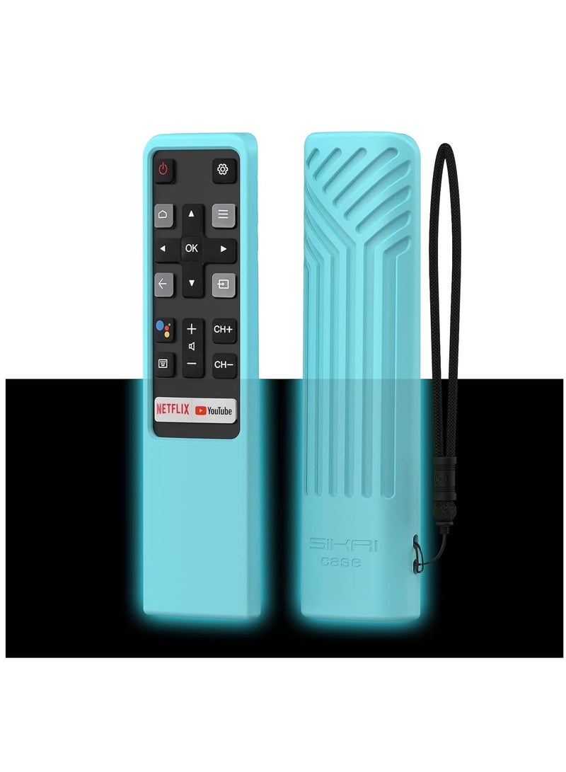 Y&D TCL Remote Cover Compatible with Smart TV RC802V FNR1 S330 S434 43P30FS Shockproof Protective Skin for Cover Anti-Lost Lanyard Glow Blue  - Image 1