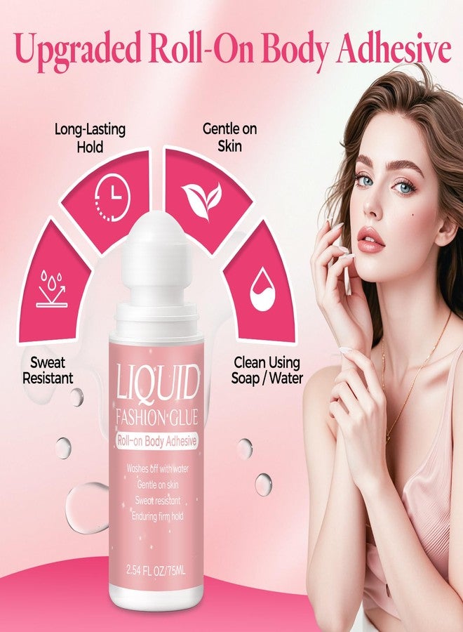 Vigorder Body Adhesive for Clothing Roll-On 2.54 Oz - Sweat Resistant & Long Lasting Body Glue for Clothes for Dancers, Stagewear, Wigs, Socks, Bras & Costumes - Image 2
