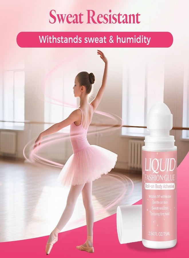 Vigorder Body Adhesive for Clothing Roll-On 2.54 Oz - Sweat Resistant & Long Lasting Body Glue for Clothes for Dancers, Stagewear, Wigs, Socks, Bras & Costumes - Image 4