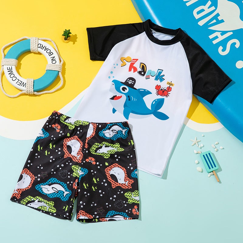 Children''s Swimsuit, Swimming Training Sun Protection Clothing, Quick-Drying Fabric, Soft and Skin-Friendly, Fashionable Cartoon Element Split Swimsuit - Image 3