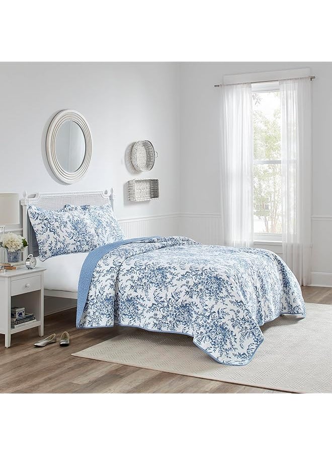 Quilt Set Reversible Cotton Bedding With Matching Shams Lightweight Home Decor For All Seasons King Bedford Delft Blue - pzsku/ZB2704387C051AD5B3CB0Z/45/_/1741446975/db97468f-8af2-46a0-b809-e884147e15a1