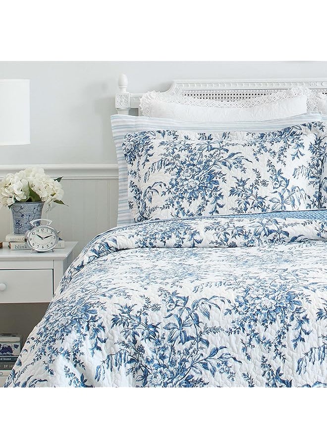 Quilt Set Reversible Cotton Bedding With Matching Shams Lightweight Home Decor For All Seasons King Bedford Delft Blue - pzsku/ZB2704387C051AD5B3CB0Z/45/_/1741446977/312c2239-ba37-4fb9-a780-a1ffab7426fd