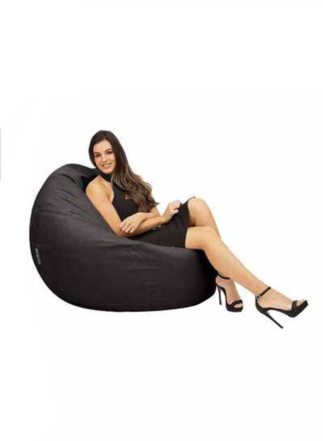Jumbble Solid Multi-Purpose Bean Bag With Polystyrene Filling Black 80x80x50cm - Image 1