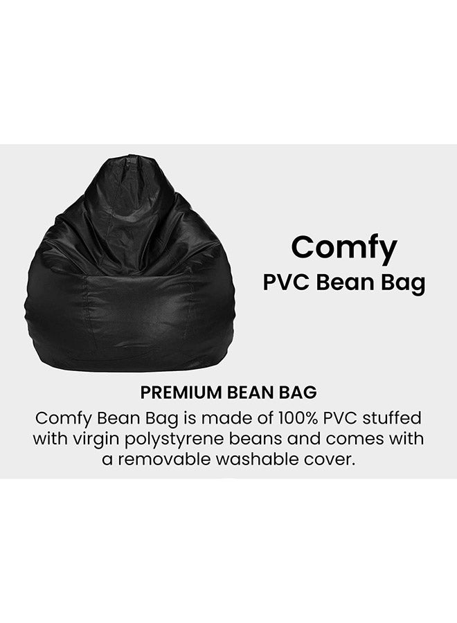 Jumbble Solid Multi-Purpose Bean Bag With Polystyrene Filling Black 80x80x50cm - Image 2