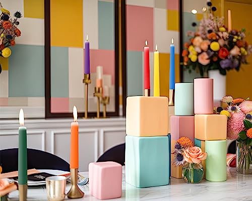Yiflyer 10 Inch Colored Taper Candles for Religious and Spiritual Settings, 12 Pack Unscented Candlesticks for Holiday, Seasonal Celebration and Home Decoration - Image 4