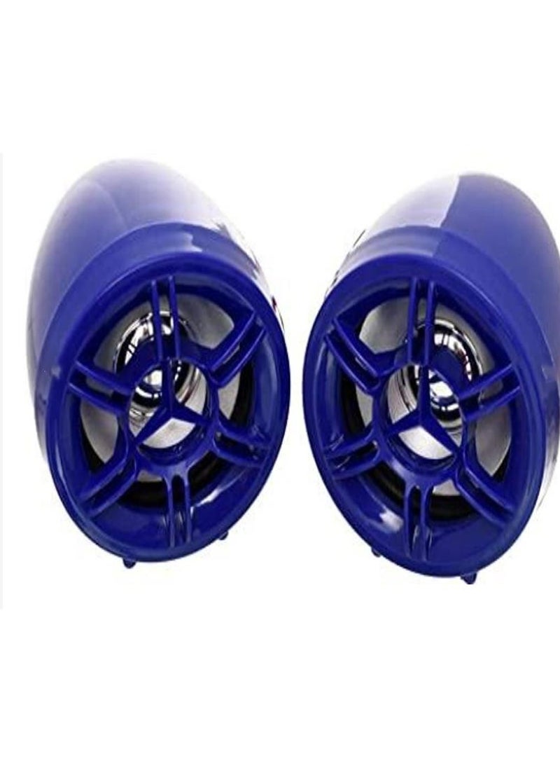 طقم مكبرات صوت للدراجات النارية، قطعتين، أزرق، 3 بوصات، 5 RMS - Image 1