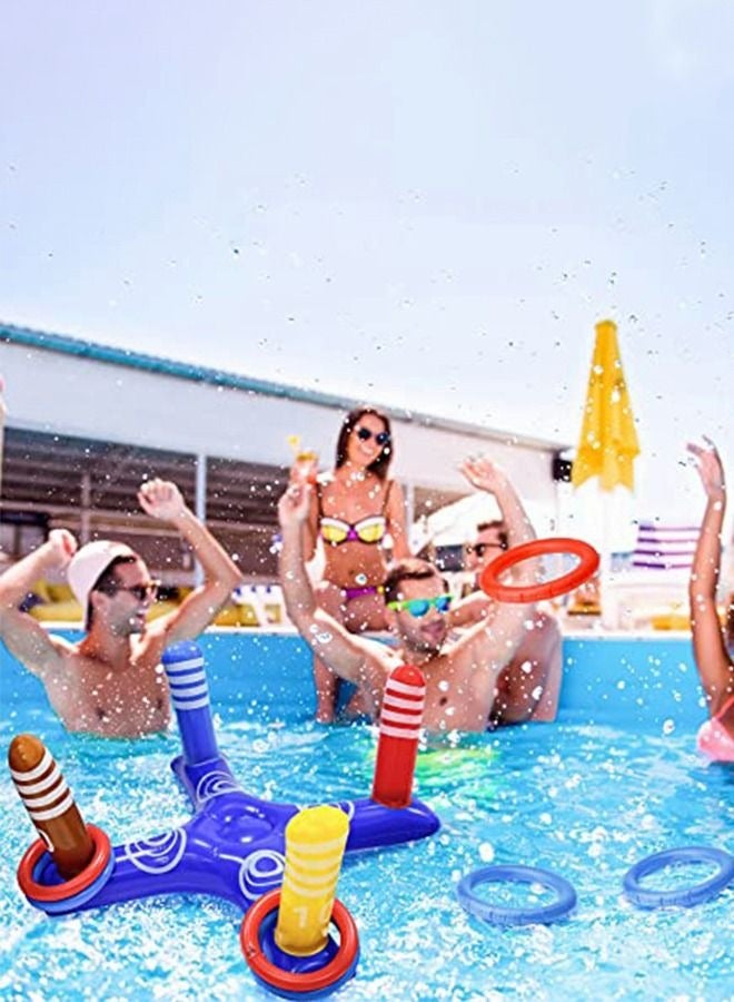 PYEBE Pool Floats Toys ,Inflatable Pool Basketball Hoop & Ring Game Set Summer Swimming Pool Water Games Toy for Kids Boys Girls - Image 2