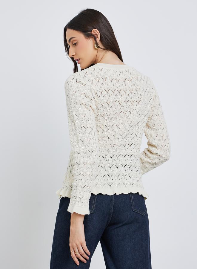 Styli Textured Round Neck Ribbed Top - Image 5
