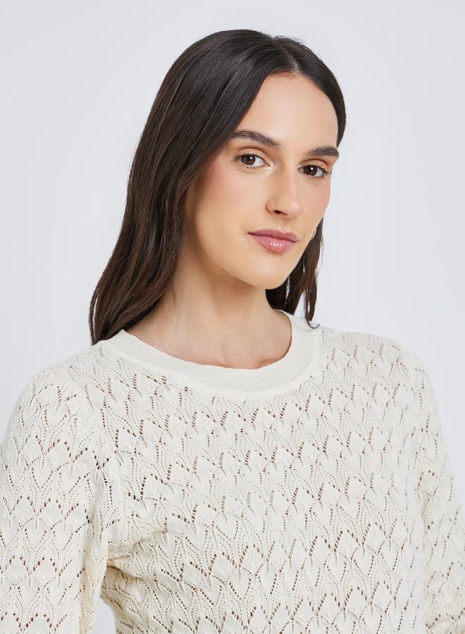 Styli Textured Round Neck Ribbed Top - Image 4
