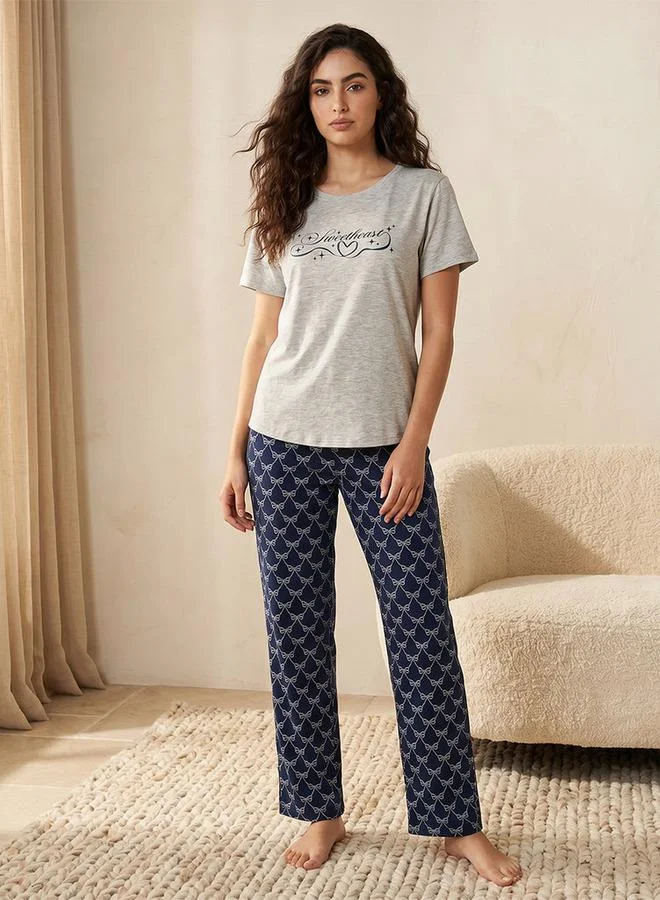 Splash FAV Pyjama Set Printed T-shirt & Trousers Viscose
