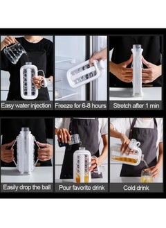 Generic Liying Ice Cube Trays 2 in 1 Portable Ice Ball Maker Kettle With 17 Grids Flat Body Lid Cooling Ice Pop/Cube Molds For Cocktail,Coffee,Juice (Multicolour)  - Image 4