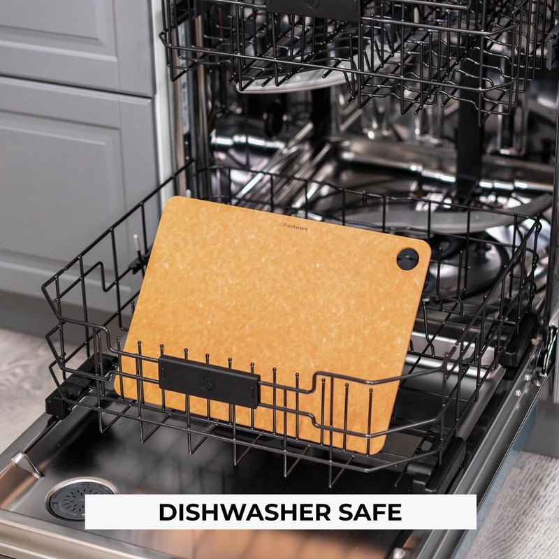 Freshware Wood Cutting Board for Kitchen, Dishwasher Safe, Large, 15" x 11.25", Natural - Image 5