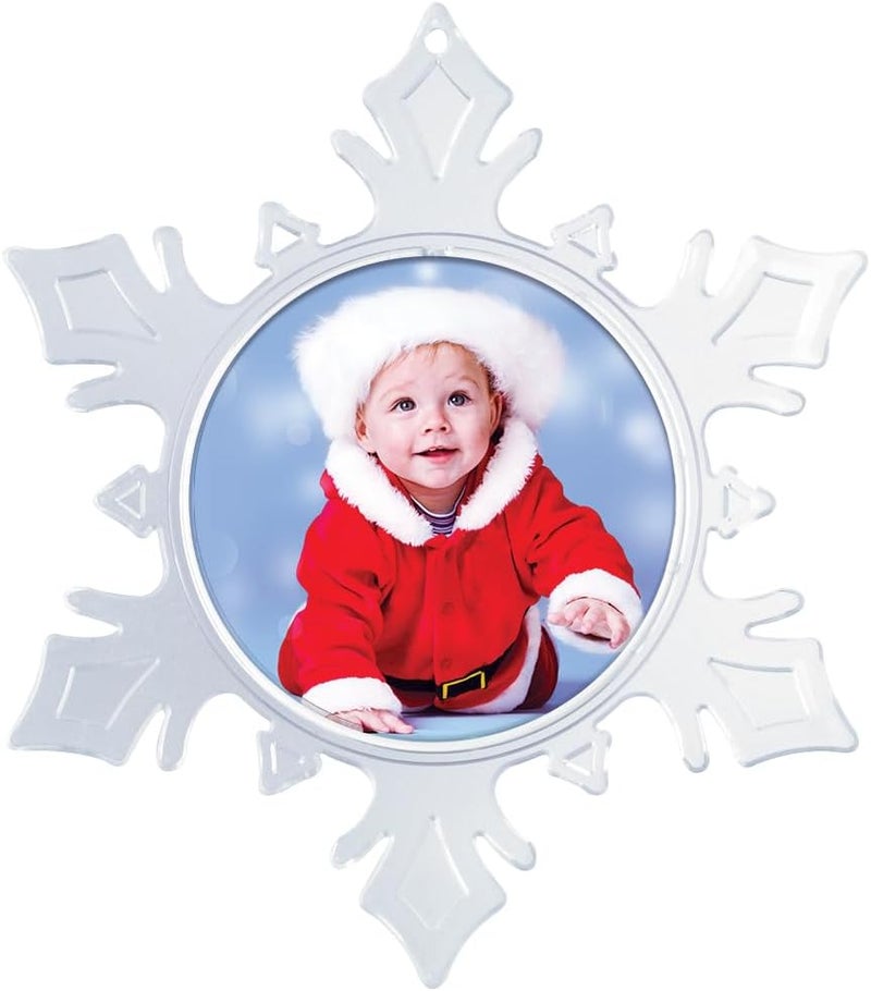 Snapins Make Your Own Acrylic Craft Photo Snowflake Christmas Ornaments - 12 Pack - Image 2