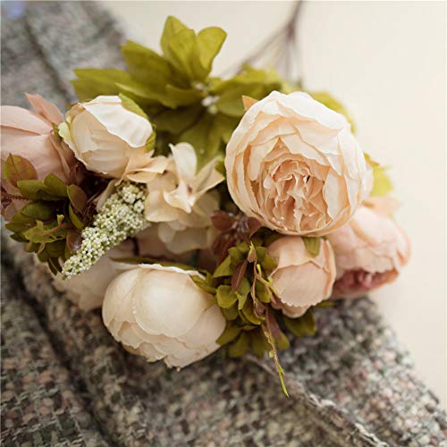 Fule 2 Pack Large Artificial Peony Silk Flower Bouquets Arrangement Wedding Centerpieces (Light Pink) - Image 3