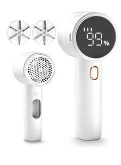 Generic Fabric Shaver, Lint Remover Rechargeable, Electric Portable Sweater Defuzzer with 3 Speeds, 6 Leaf Blades, Digital LED Display to Remove Pilling for Clothes, Furniture, Sweater, Couch, Blanket  - Image 1