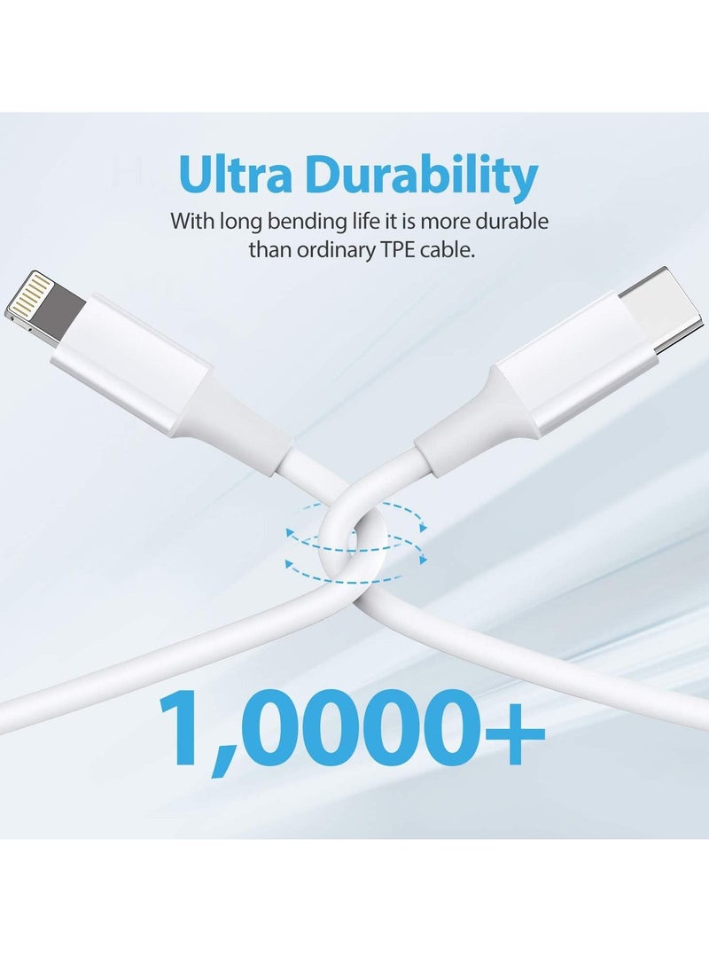 Generic USB C to Lightning Cable 2Pack 3FT [Apple MFi Certified] iPhone 11 Lightning to USB-C Fast Charging Cable Compatible iPhone 12 11/11 Pro/11 Pro Max/X/XS/XR/XS Max/8/8 Plus, Supports Power Delivery  - Image 4
