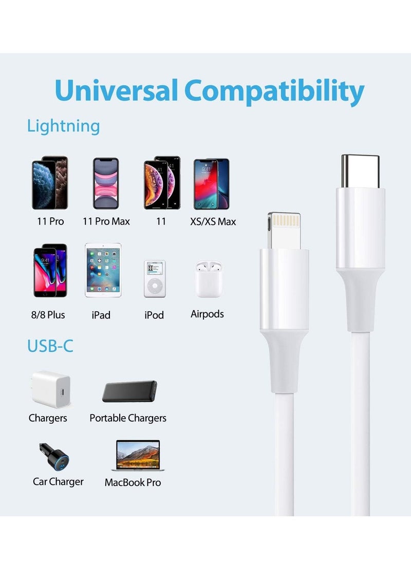 USB C to Lightning Cable 2Pack 3FT [Apple MFi Certified] iPhone 11 Lightning to USB-C Fast Charging Cable Compatible iPhone 12 11/11 Pro/11 Pro Max/X/XS/XR/XS Max/8/8 Plus, Supports Power Delivery
