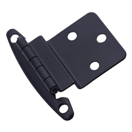 Decobasics Free Swinging 3/8" Inset Cabinet Hinges Black (50 Pack /25 Pair) for Kitchen Cabinet Doors -Come with Upgraded Matching Screw & Quiet Soft Close Bumper - Image 1