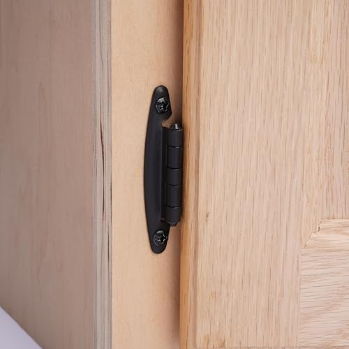 Decobasics Free Swinging 3/8" Inset Cabinet Hinges Black (50 Pack /25 Pair) for Kitchen Cabinet Doors -Come with Upgraded Matching Screw & Quiet Soft Close Bumper - Image 5
