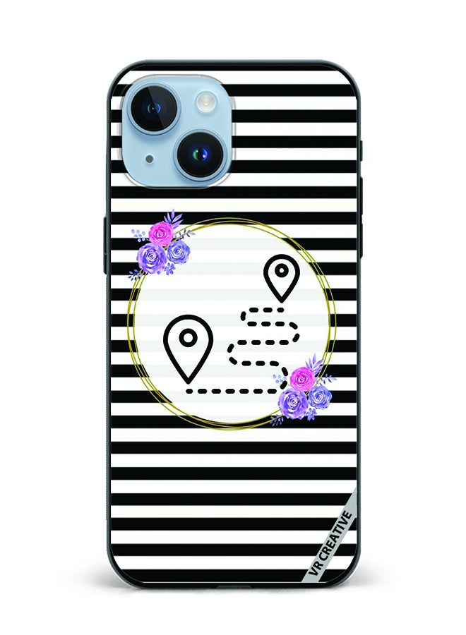 VR CREATIVE Protective Case Cover For Apple iPhone 15 Plus Location Design Multicolour - Image 1