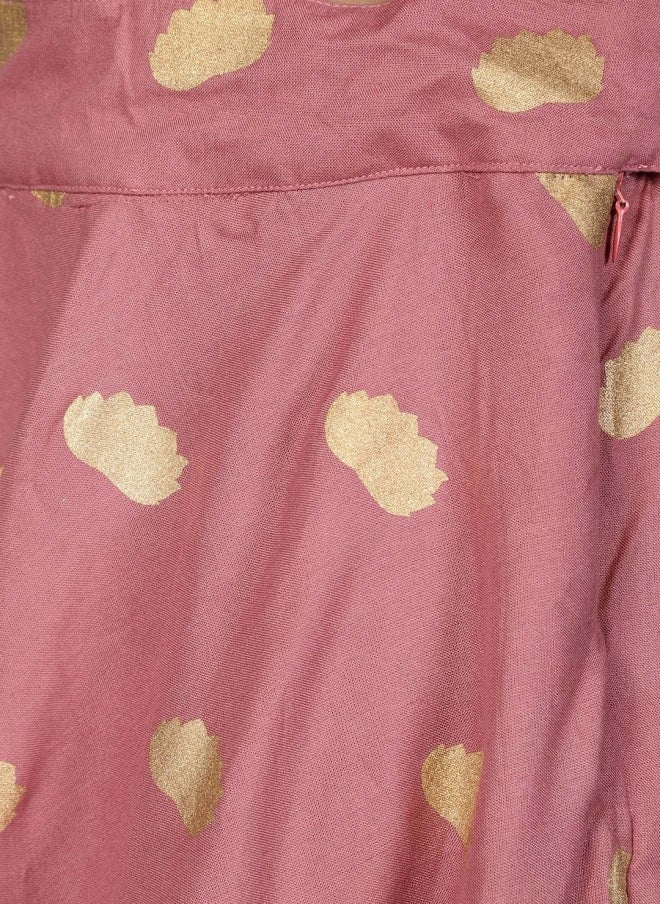 AKS Mauve Printed Lehenga Choli Set for Girls - Image 3