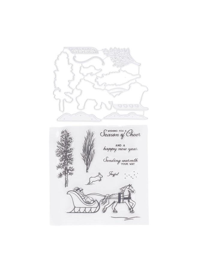 Thoraya - Stamps and Dies Set for Card Making Metal Cutting Dies Clear Silicone Stamp Art Supplies for DIY Scrapbooking Arts Crafts - Image 1