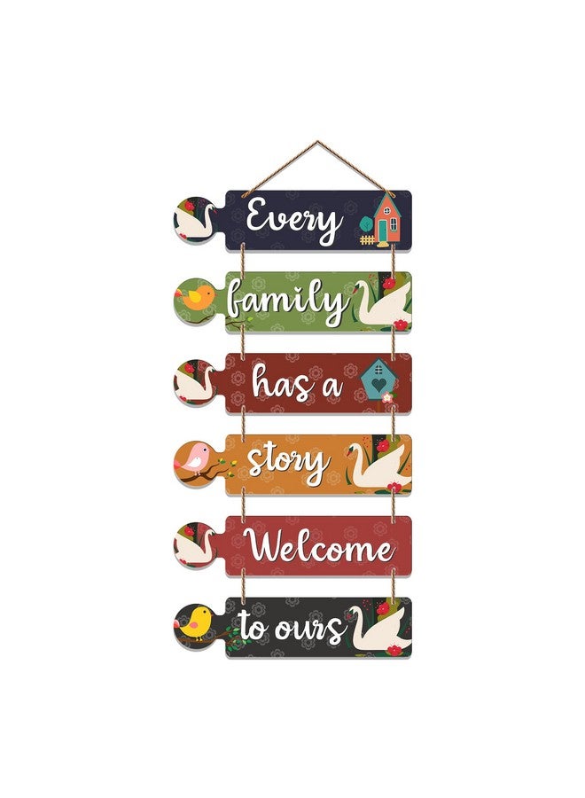 Artvibes Family Quotes Decorative Wall Art MDF Wooden Wall Hanger for Living Room | Bedroom | Home Decor | Gifts | Wood Hangings for Home Decoration | Modern Artworks (WH_6004N) - Image 1