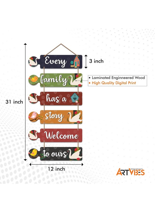 Artvibes Family Quotes Decorative Wall Art MDF Wooden Wall Hanger for Living Room | Bedroom | Home Decor | Gifts | Wood Hangings for Home Decoration | Modern Artworks (WH_6004N) - Image 5