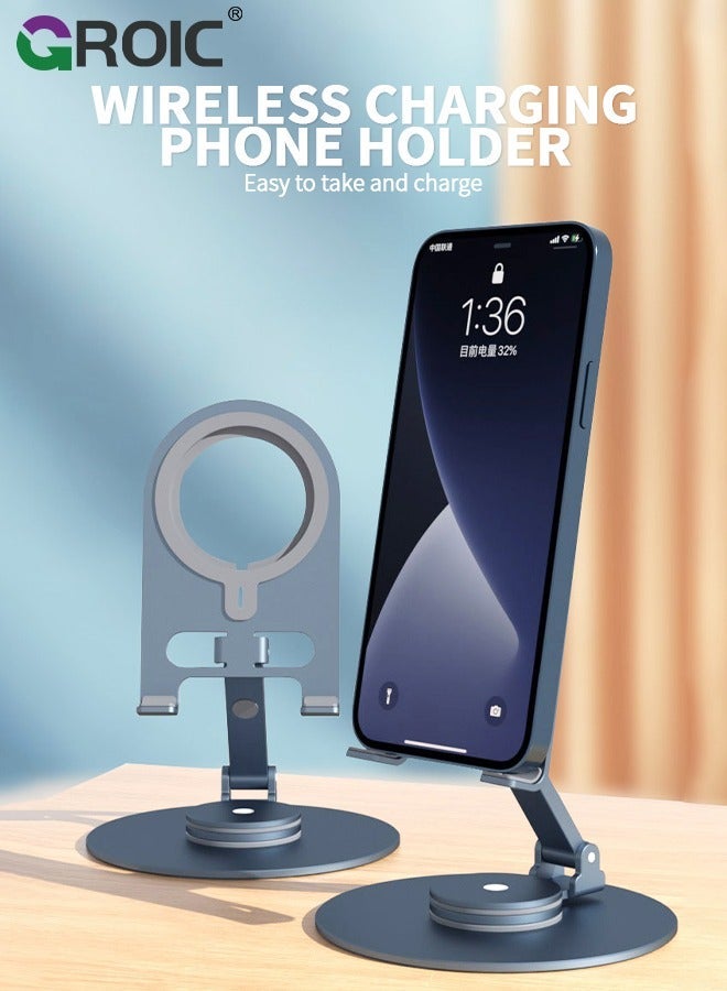 GROIC Silver Multifunctional Metal Stand with 360° Rotation, Adjustable Height & Angle, Aluminum Material Anodizing  - Image 2