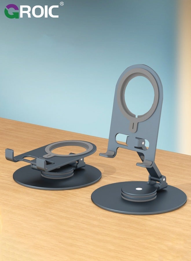 GROIC Silver Multifunctional Metal Stand with 360° Rotation, Adjustable Height & Angle, Aluminum Material Anodizing  - Image 1