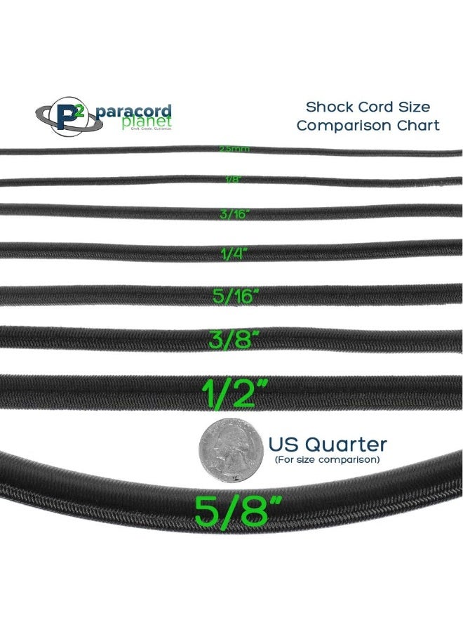 Paracord Planet Paracord Planet Elastic Bungee Nylon Shock Cord 2.5mm 1/32", 1/16", 3/16", 5/16", 1/8â€, 3/8", 5/8", 1/4", 1/2 inch Crafting Stretch String 10 25 50 & 100 Foot Lengths Made in USA  - Image 4