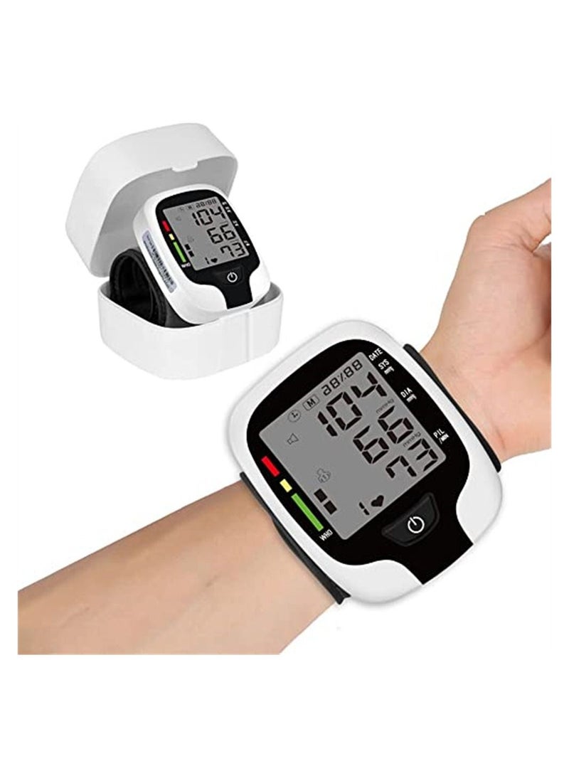 Blood Pressure Meter, Portable Smart Blood Pressure Monitor LCD Display Fully Automatically Read the Wrist Blood Pressure Monitor, Automatic BP Cuff 120 Memory Sound Prompt, Blood Pressure Monitor - Image 1