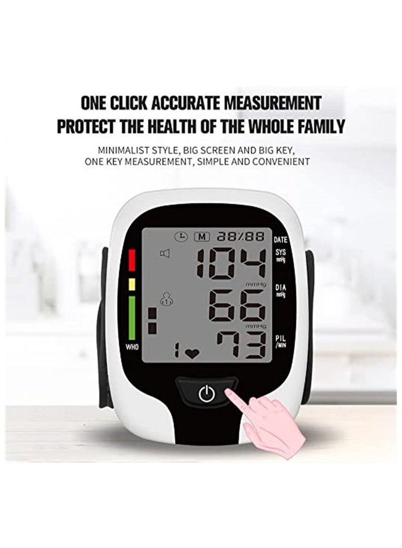 Blood Pressure Meter, Portable Smart Blood Pressure Monitor LCD Display Fully Automatically Read the Wrist Blood Pressure Monitor, Automatic BP Cuff 120 Memory Sound Prompt, Blood Pressure Monitor - Image 3