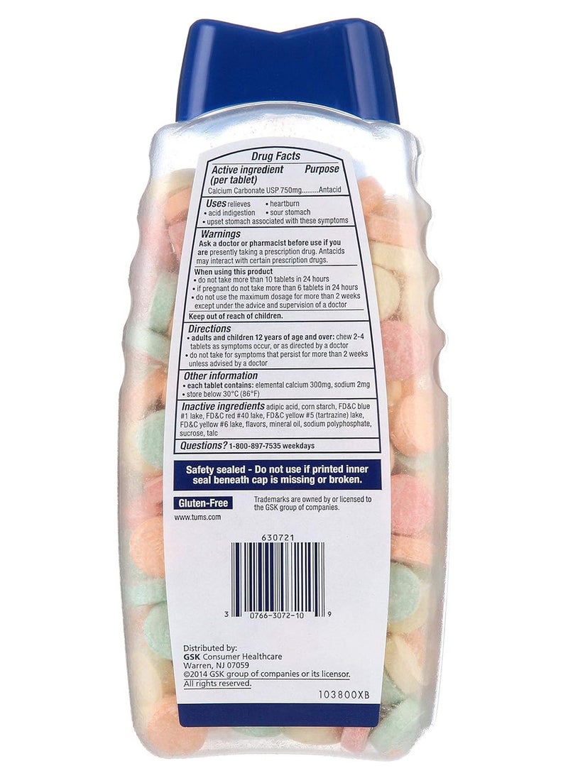 TUMS Antacid Assorted Fruit Extra Strenght 750, 48 Chewable Tablets, 103406MB  - Image 2