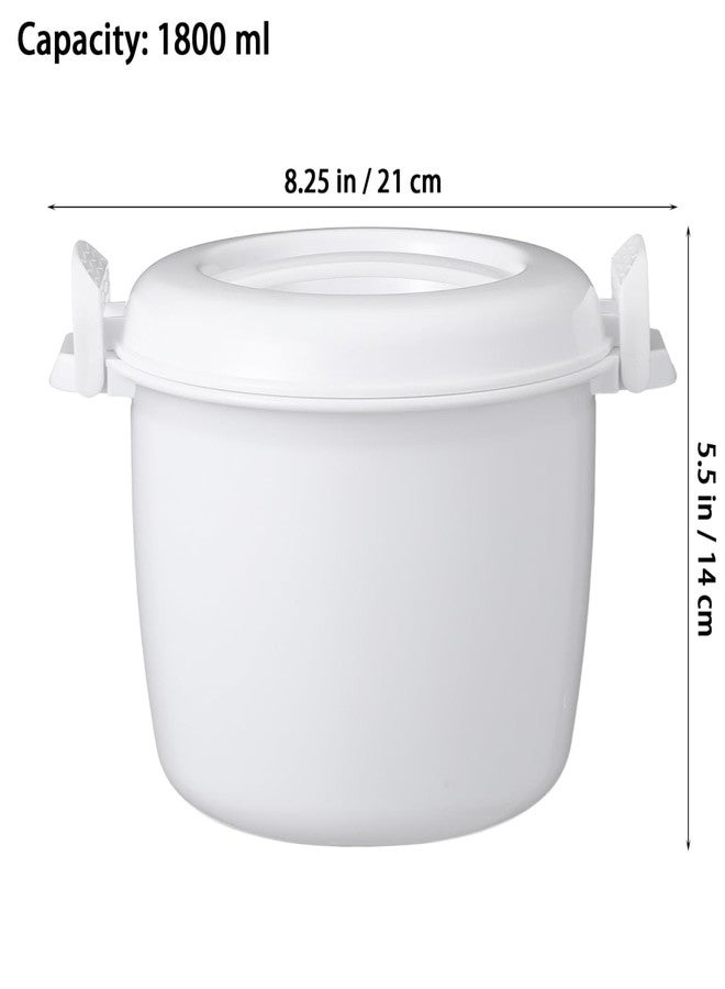 هيموتون ميني ميكروويف، قدر طهي الأرز بالميكروويف، وعاء طعام بالبخار مع غطاء، أواني طهي محمولة للميكروويف للأرز والخضراوات، 7 × 5.9 بوصة - Image 3