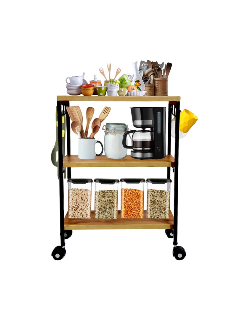 A to Z Hub A to Z Hub GTMultipurpose Wooden Trolley Wooden masala rack Spacesaving stand for jar storage organizer Spice holder stand 