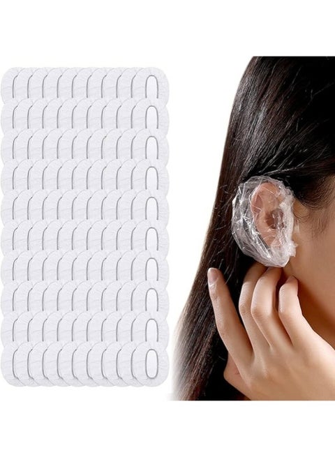 200pcs Disposable Ear Protectors Waterproof Ear Covers Plastic Shower Ear Protector Caps for Bathing Accessories Ear Cover Caps for Hair Dye Spa Salon