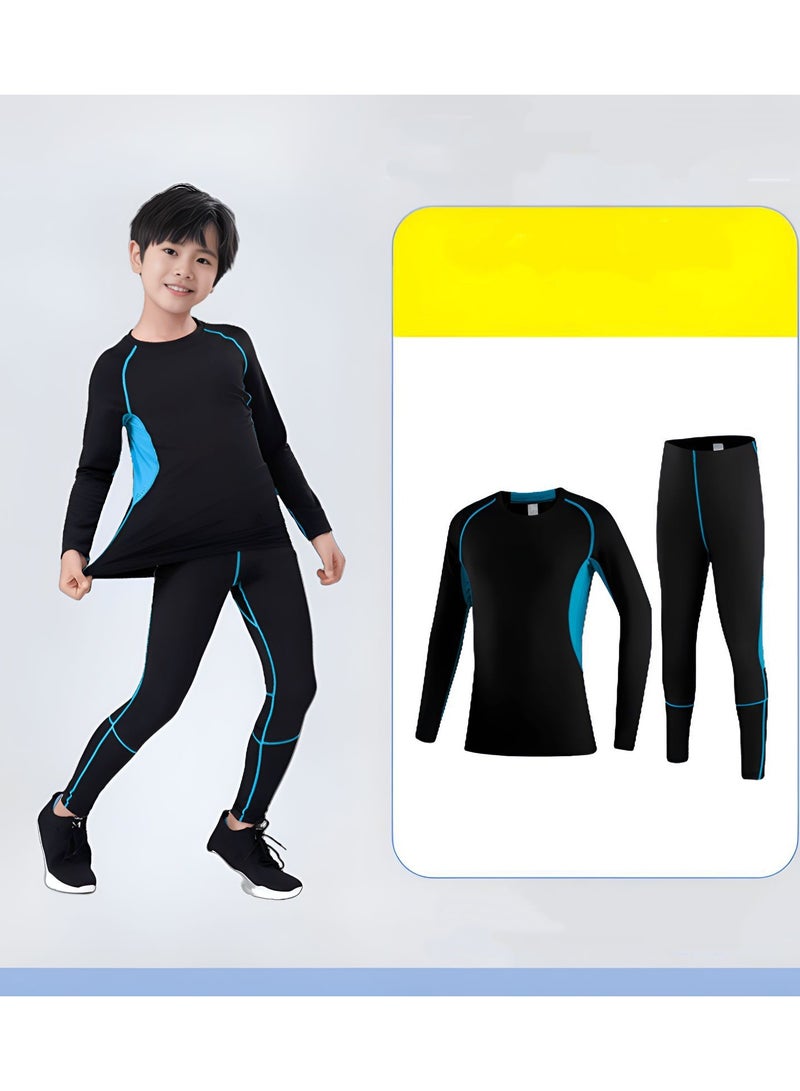 KUYING Children's High Elasticity Tight Fitting Clothing Sports Fitness Set Quick Drying Training Suit