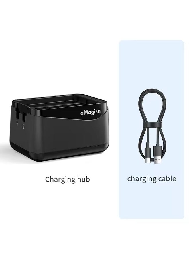 aMagisn Battery Charger for Insta360 X5 , Triple Slot Charging Hub with 2 SD Card Storage for Insta 360 X5 Power Accessories