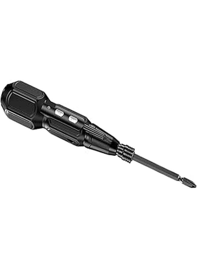 Rechargeable Cordless Screwdriver Kit with LED Light USB Charging and Bits Black - Image 1