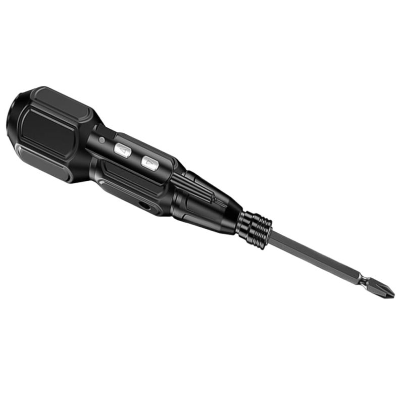Rechargeable Cordless Screwdriver Kit with LED Light USB Charging and Bits Black - Image 2