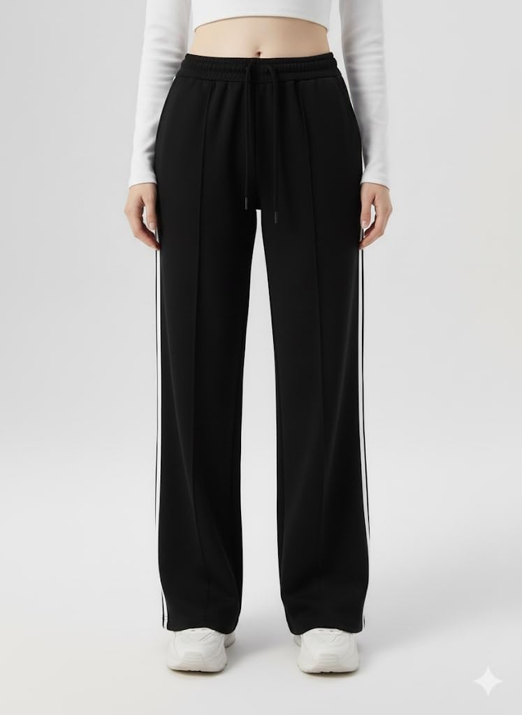 FASHA Women Joggers – High Waist Cotton Track Pants with Pockets | Gym Jogger Pants for Women | Casual Travel Lounge Wear Black - Image 5