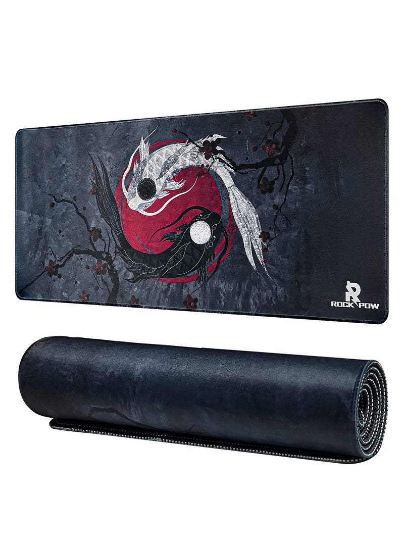 Rock Pow ROCK POW Large Gaming Mouse Pad with Anti-Slip Surface, 800x300x3mm,Thicker Rubber Base Gaming Mousepad with Stitched Edges Design for mouse and keyboard,gaming home and working office  - Image 1