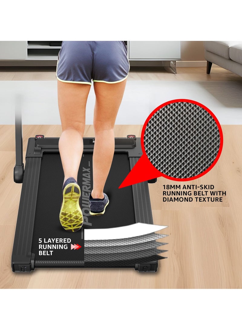 PowerMax Fitness JogPad-3 Dual LED Display Treadmill with Office Desk & Wristband Remoter  - Image 5