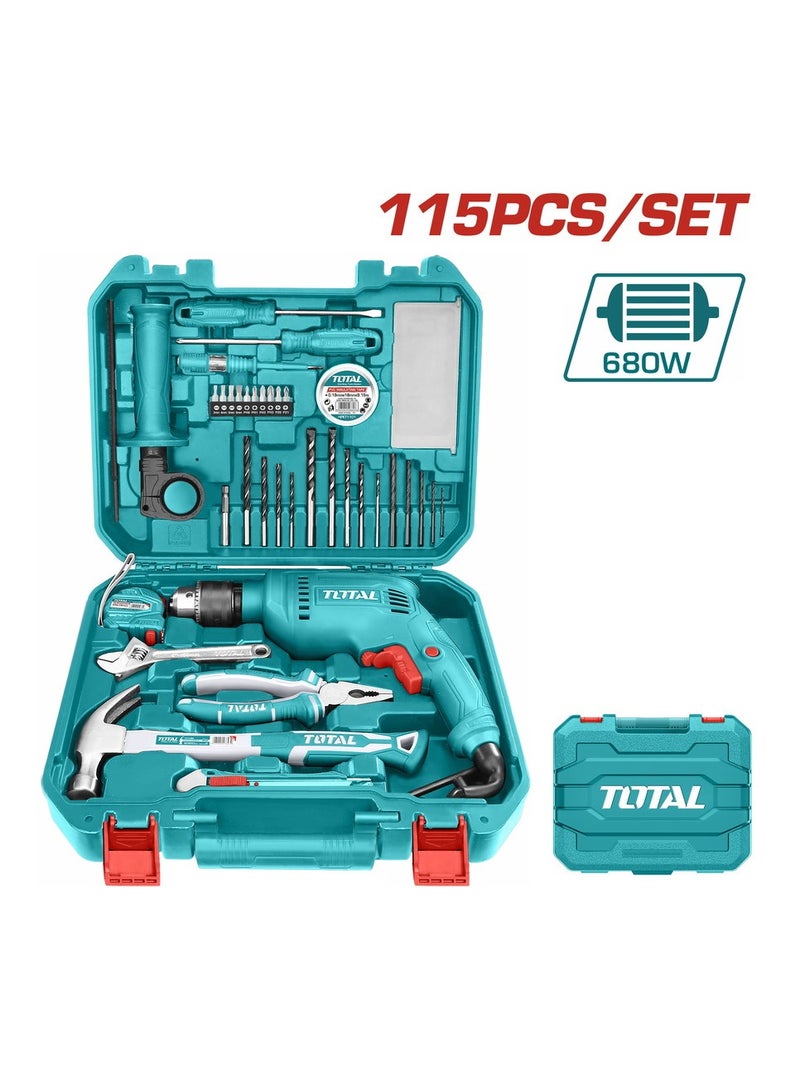 TOTAL 115 Pcs Impact Drill Tool Set THKTHP1152 - Image 2