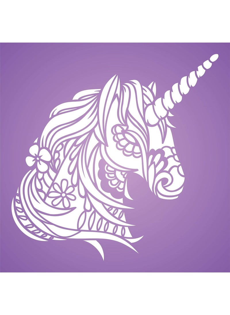 Usnyabni Unicorn Head Stencil, 10 x 10 inch (L) - Stencils for Walls Original Decorative Tribal Horse Pony Unicorn Stencil  - Image 5
