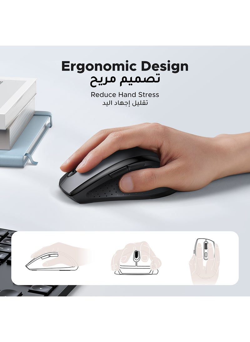 Ugreen Wireless Mouse, Upgrade 2.4GHz Ergonomic Optical Mouse, 1600 DPI Max, 3 DPI Adjustable, 6 Buttons, USB Computer Mouse for Laptop, PC, Chromebook, Notebook, 10M Wireless Connection Mouse "Comes Without Battery" - Image 4