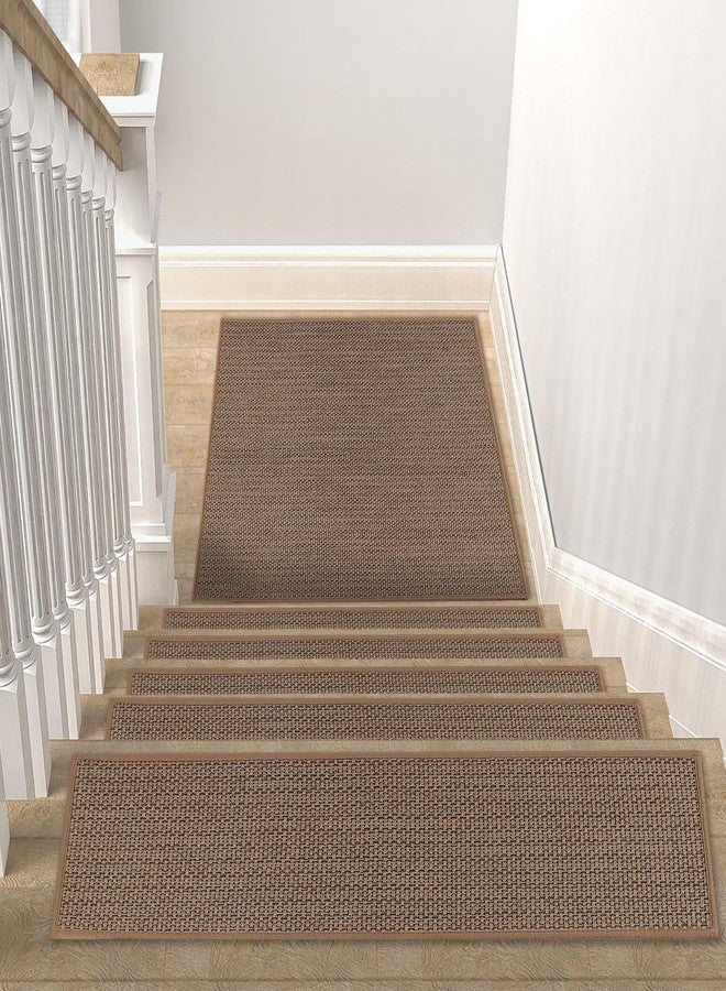 FlowaFoli Stair Treads Matching-Mat for Wooden Steps, Non Slip Stair Landing Mat with Self-Adhesive Stair Treads for Kids Elders and Pets(1Pcs, Brown, 31" * 31") - Image 2